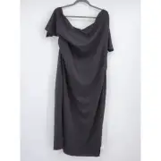 Asos Black Off The Shoulder Maxi Dress Plus Size 16 NWT