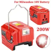 For Milwaukee 200W Portable Inverter 18V Battery To AC 220V USB Power Bank New