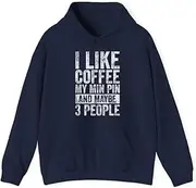 [X.Style] Coffee I Like Coffee My Min Pin and Maybe People ds004 Hoodie Navy 2XL