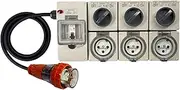 Power Board 3 Pin 32 Amp Single Phase to 3 x 3 Pin 32 Amp Single Phase Outlet RCBO Protected