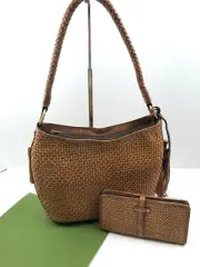 Patricia Nash Castelli Square Shoulder Hobo & Zenale Wallet Leather Sand NWT