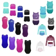 Kid Girls Lace Ballet Dance Jumpsuit Unitard Leotards Gymnastic Outfit Dancewear