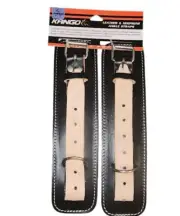 Kango Leather & Neoprene Ankle Straps, for Body Building, WeightLifting, Sz: O/S