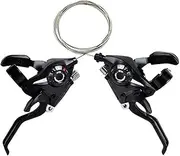 Mountain Bike Brake Lever Bicycle Shifter Set Visible Optical Gear Display 1 Pair