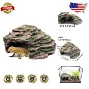 Large Resin Reptile Hide Cave for Bearded Dragons - Basking Platform 11.8x9.8