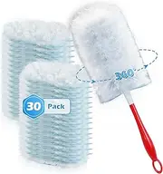 Duster Refills 30 Counts for Swiffer, 4X Heavy Duty Microfibers, 360 Degree Dusting Kit with 1 Handle, Multi-Surface Dust Removing Tool for Cleaning Blinds Bookshelf Furniture