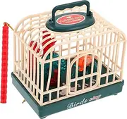 BESPORTBLE Electric Sound Activated Bird Cage Interactive Chirping Bird Ornament for Lights Realistic Sounds Easy Activation Outdoor Play Fun