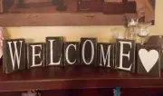 HAND PAINTED WOODEN BLOCKS/WELCOME/YOU CHOOSE COLORS