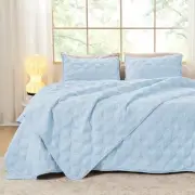 Quilt Bedding Set, Light Blue Oversized California King 13 - Light Blue