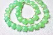 Chrysoprase Beads 10 mm Faceted Carved Star Shape Briolettes Beads 10 pcs
