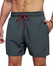 [Gleeease] Mens Swim Trunks 5 Inch with Mesh Lining Quick Dry Stretch Bathing Suits for Men Board Shorts Men's Swimwear