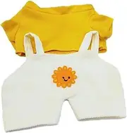 Cartoon Duck Clothes White Yellow Stuffed Duck Clothing for Plush Dolls Duck Clothes Cotton Skirt Overalls Outfit Ducks Clothing Duck Stuffed Animals Clothes Kawaii Plush Doll Clothes for Ducks