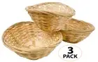 3142 Pk3 Small Bamboo Basket Nests Bird Parrot Seed Water Bowl Toy Craft Toys