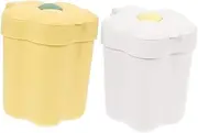 GRIRIW Trash Bin Cover 2pcs Table Trash Can Miniature Waste Storage Bucket for Office Home Kitchen Decorative Garbage c