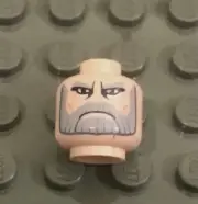 LEGO Light Nougat Flesh Head Dark Focused Mean Look Deep Frown Full Gray Beard