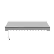 ALEKO Retractable Home Patio 13 x 10 feet Awning Silver Gray Canopy Black Frame