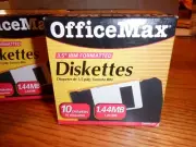 59 OfficeMax Diskettes 3.5 IBM Formatted 1.44MB 50 sealed 9 open.
