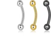 [Lantine] 16G Vertical Labret Piercing Jewellery G23 Titanium Curved Barbell Eyebrow Lip Rook Piercing 3mm Ball Spike Opal CZ Screw Back Jestrum Cartilage Piercing Jewellery 3pcs Set
