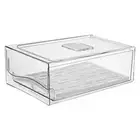 Drawer-Type Kitchen Fridge Storage Box with Drain Tray for Food Storage (L) Hot