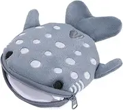 [WLLHYF] Shark Coin Purse Mini Cute Change Purses Small Cartoon Coin Pouch Funny Zipper Cosmetic Bag Earphone Wallet Small Items Bags for Women, Grey, Shark Wallet