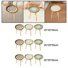 Side Table End Table Ornament with Shell Inlays for Room Patio