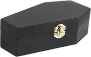 DRESSOOS Wooden Coffin Treat Box Handcarved Pet Ashes Keepsake Urn for Dogs Gothic Design Cremation Urn with Flip Lid Unique Memorial Storage for Pet Remains