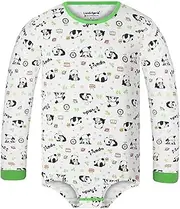 [Landofgenie] Mens Onesie Long Sleeve Bodysuit One Piece Pajamas Snap Button Crotch Top Cotton Romper for Men