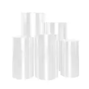 5Size Plinth Cover White Round Dessert Table Display Stand Elastic Cloth For Cylinder Pedestal Cake Wedding Flower Ceremony Photo Backdrop Event Decor