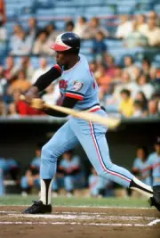 Rod Carew Minnesota Twins bats v the Baltimore Orioles at an Majo- 1974 Photo