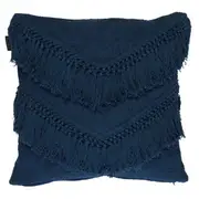 Heather Filled Cotton Blue Cushion by Bedding House