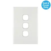 Connected Switchgear GEO 3 Gang Grid Plate White | PB3-L