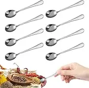 8 Piece Set Tiny Spoons for Spice Spoons, Tiny Spoons Stainless Steel Spoons for Spices Small Pepper and Salt Spoons, Small Spoons Serving Spoons, Easy to Clean Small Spoons