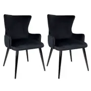 Dorsett Dining Chair Set of 2 - Black Velvet