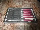 Set of 6 Laguiole steak knives ABS Purple handles NIB