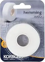 Korbond Hemming Web 20m x 2cm - White – Iron On Hem Tape - NO Sewing Required Adhesive Fabric Tape, Webbing Tape, Hemming Tape