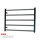 Radiant RTR03 Heated Towel Rail-750 x 550mm-Matte Black-Bottom Left Wiring