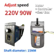 90W 220V Reversible Variable 5-470 RPM Speed Controller Electric Motor Gear Box