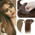Real Remy Human Hair Topper Toupee Hairpiece Wigs Clip In Top Piece Bangs Fringe