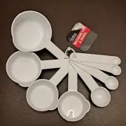 NEW Cooking Concepts White Measuring Cup & Measuring Spoons Set Of 8