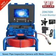 Sewer Camera 7" HD Screen Drain Pipeline Inspection Camera with 12pcs LED Light