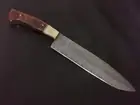 13" CUSTOM HAND MADE DAMASCUS STEEL CHEF KNIFE ROSEWOOD HANDLE W/SHEATH C94