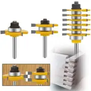 LEATBUY 1/4 Inch Shank Router Bit Set & 6 Finger Joint 3Pcs, Tongue Groove Wo...