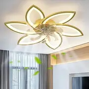 Ganeed Ceiling Fans with Light, 78cm Modern Ceiling Fan Light, Dimmable LED Ceiling Fan Lighting Fixture for Kitchen Living Room - 3 Colors,6 Wind Speeds