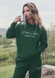 [Lorna Jane] Sports Club Fleece Hoodie in Green, Size - XS XS Dark Green