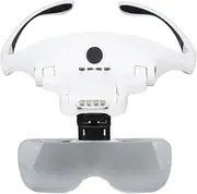 Rechargeable Headband Magnifier LED Lights 5 Lenses Close Work Head Magnifying Glasses