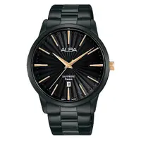 在飛比找蝦皮商城優惠-ALBA雅柏 男 黑色藍寶石水晶 石英腕錶 (AG8K89X