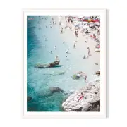 Rock Climber Framed Printed Wall Art - White