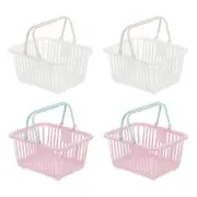 4PCS Mini Shopping Baskets with Handles Small Tiny Baskets, White Purple