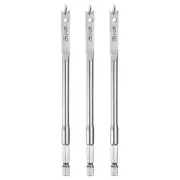 3Pcs Spade Drill Bit 5/16" Paddle Flat Bits Wood Hole Cutter Silver Tone