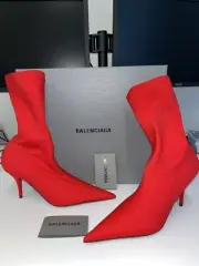 $1290 Balenciaga Pointed Toe Stretch Sock Knife Boots Booties - 8.5 US / 38.5 EU